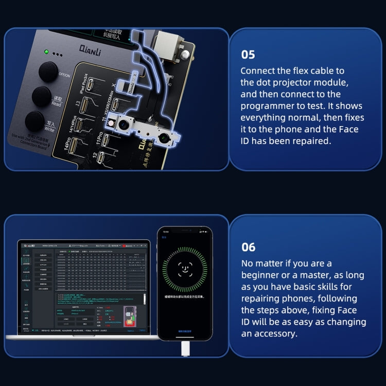 QianLi iCopy Plus Placa Activación Face ID para iPhone X14