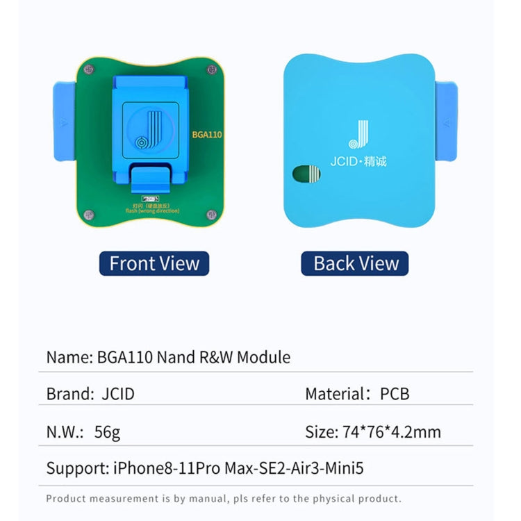 JC BGA110 Módulo NAND para iPhone 8 a 11 Pro Max Universal