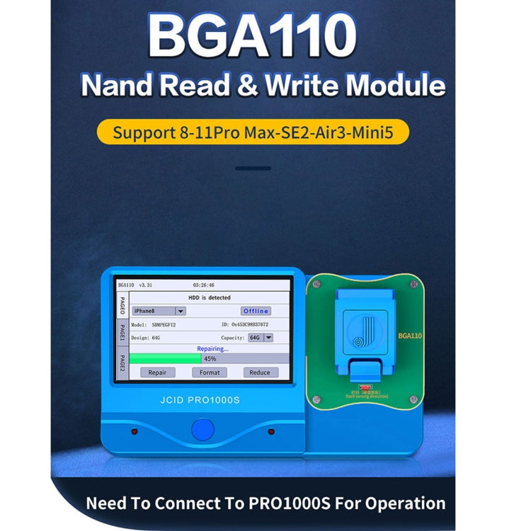JC BGA110 Módulo NAND para iPhone 8 a 11 Pro Max Universal