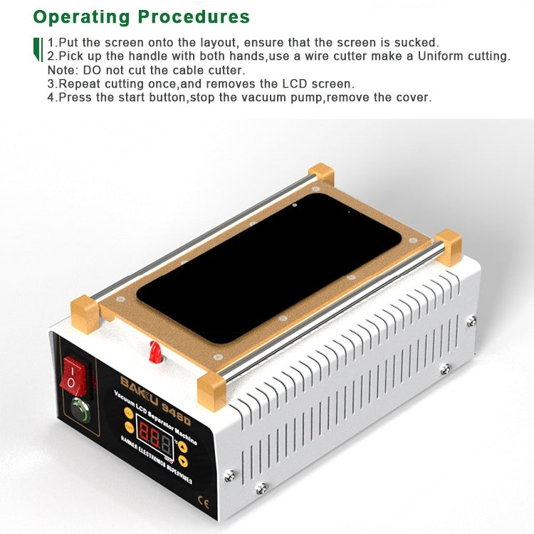 BAKU BK-948D Separador de Panel Táctil LCD al Vacío 500 W 110 V