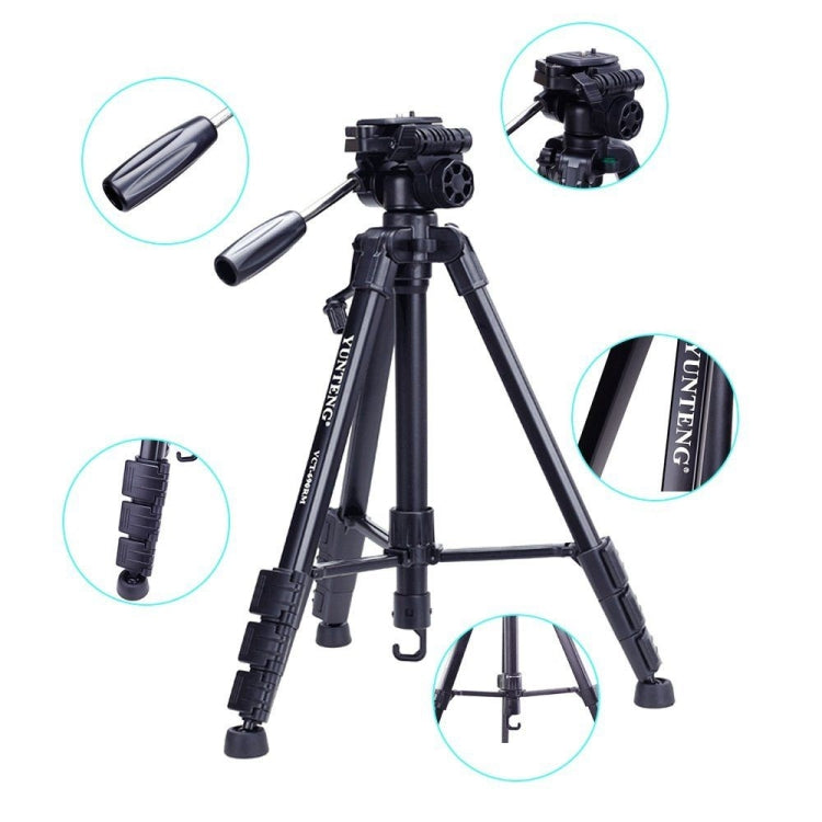 Yunteng VCT-690 Trípode Aluminio Cabeza de Arrastre Fluido