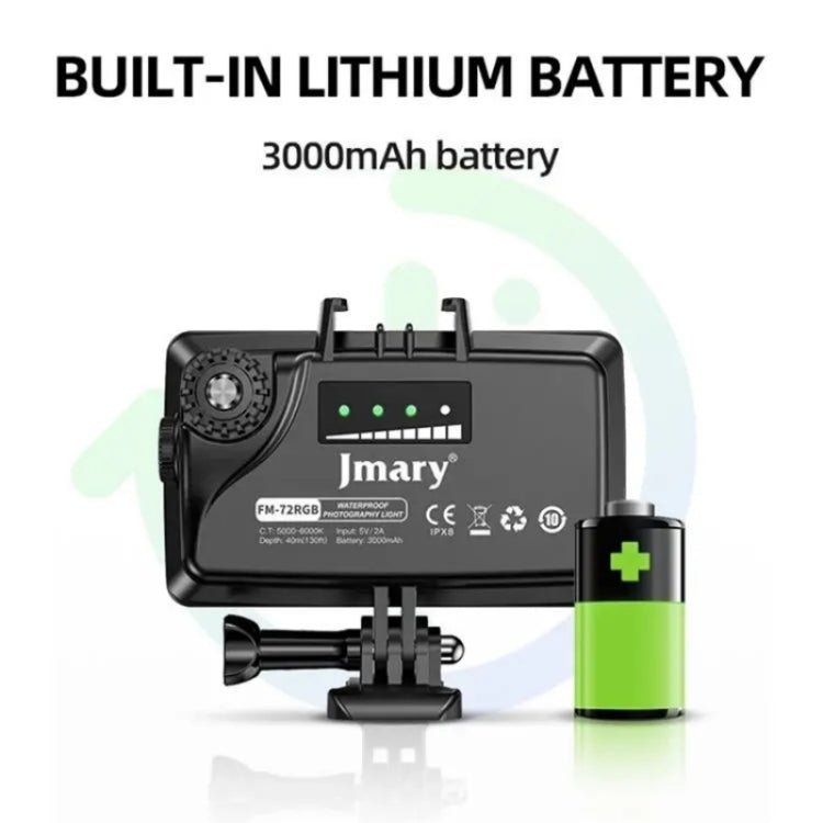 JMARY FM-72RGB Luz LED Subacuática para Fotografía IPX8
