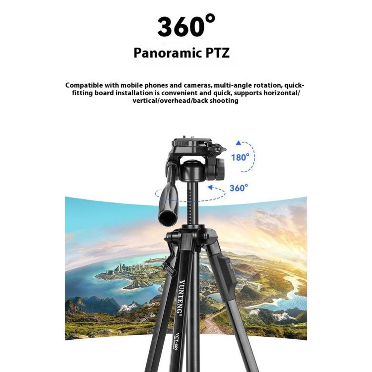 YUNTENG VCT-669 Trípode para Smartphone Altura Ajustable