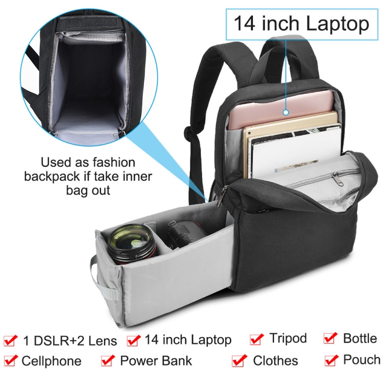CADeN L4 Mochila Para Cámara Y Laptop Tela Repelente