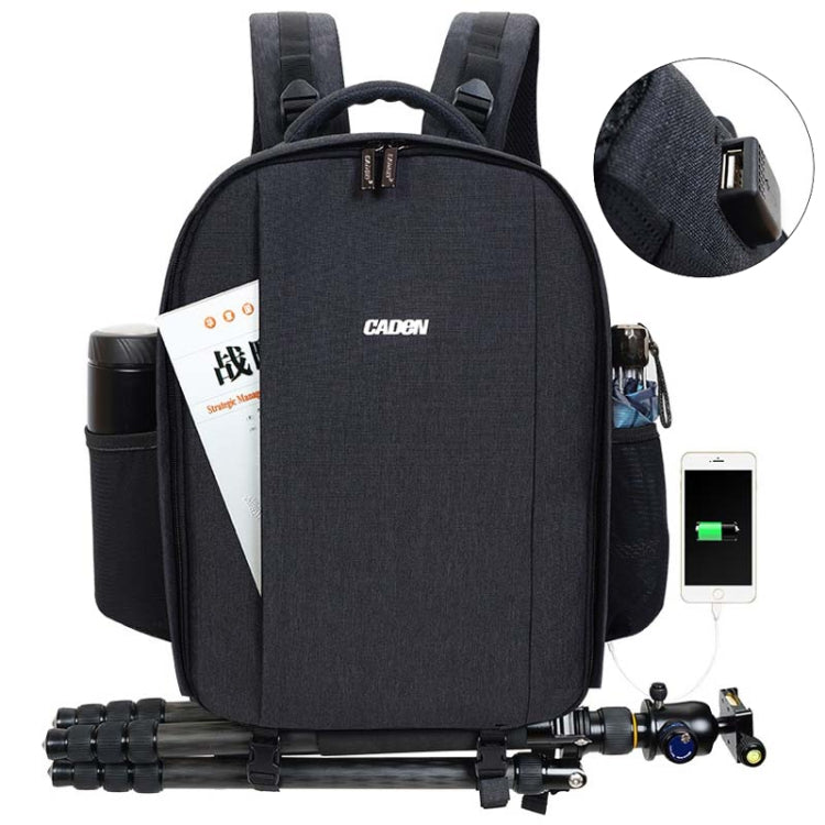 CADeN D10 USB SLR Bolsa Para Cámara Impermeable Negra
