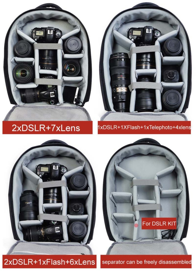 CADeN D10 USB SLR Bolsa Para Cámara Impermeable Negra