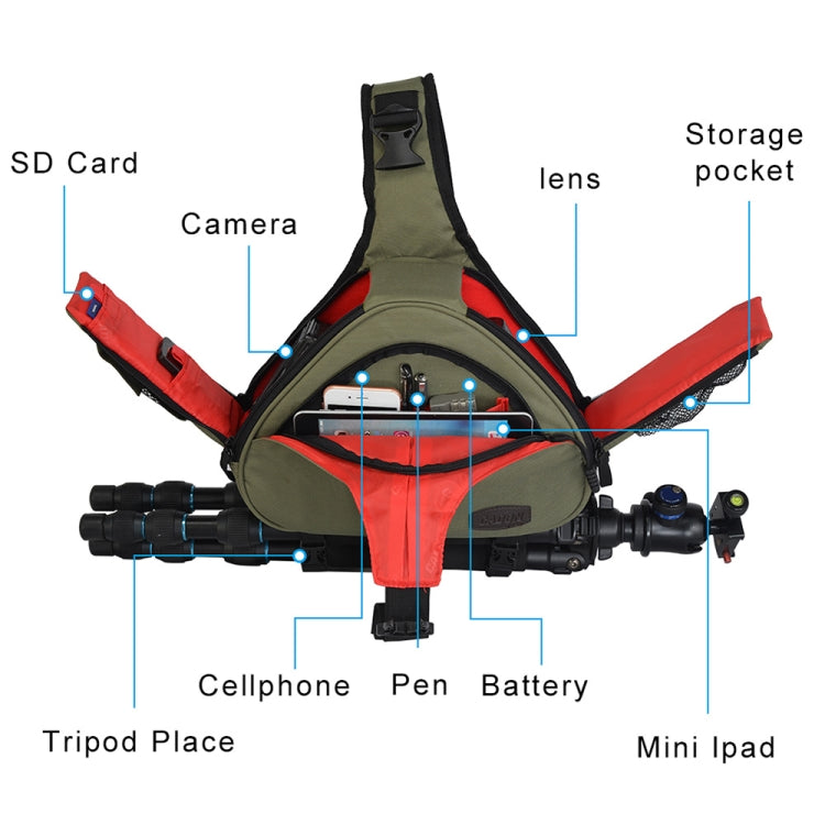 CADeN K1 Bolso Impermeable Para Cámara DSLR Gran Capacidad Para Dos Lentes