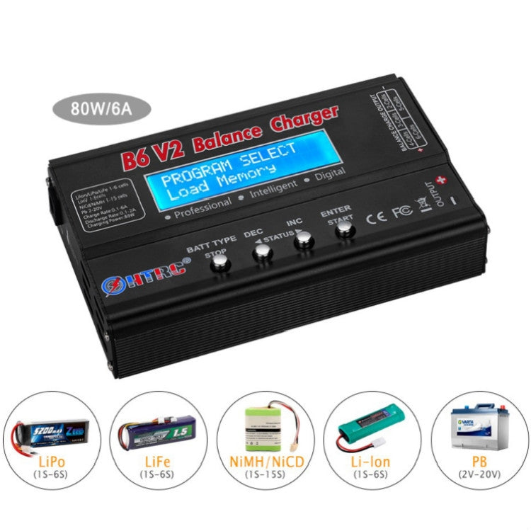 HTRC B6 V2 Cargador de Equilibrio LiPo Detecta Celdas