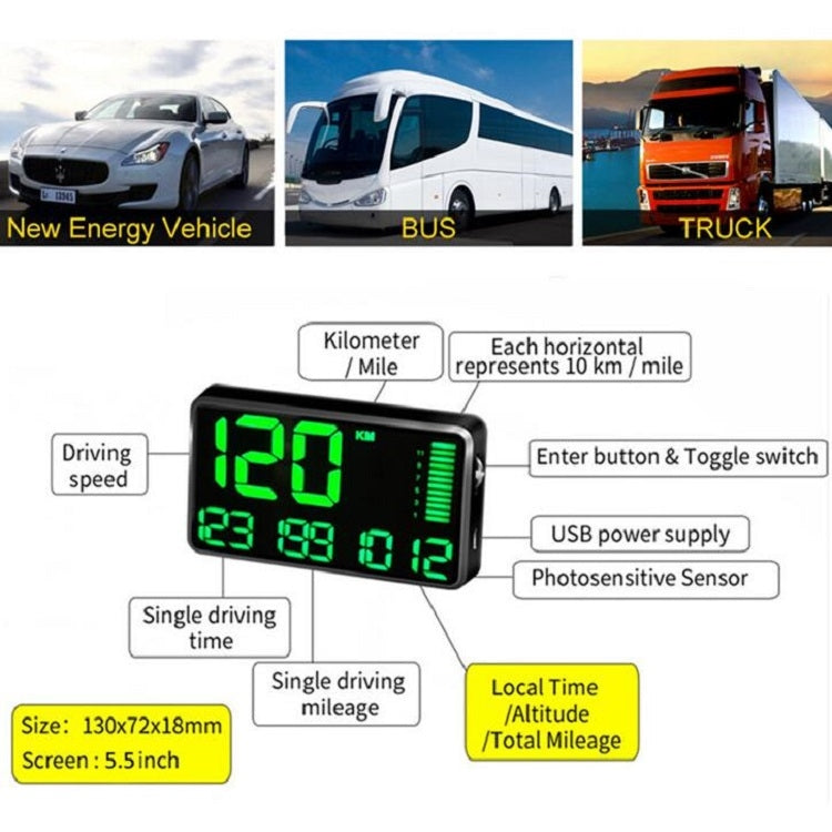 Kingneed C90 HUD Para Coche Pantalla 5,5 Pulgadas GPS