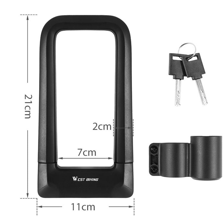 West Biking Cerradura U Silicona Impermeable para Bicicleta