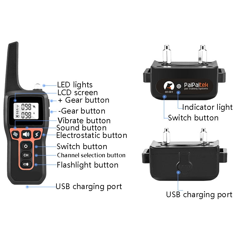 PaiPaitek PD529-2 Entrenamiento Perros Bateria650mAh