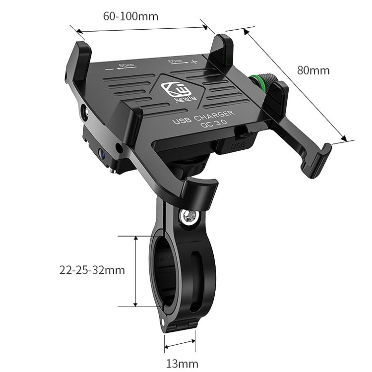 Kewig M6-S Soporte Para Teléfono Móvil Motocicleta Carga Rápida QC3.0