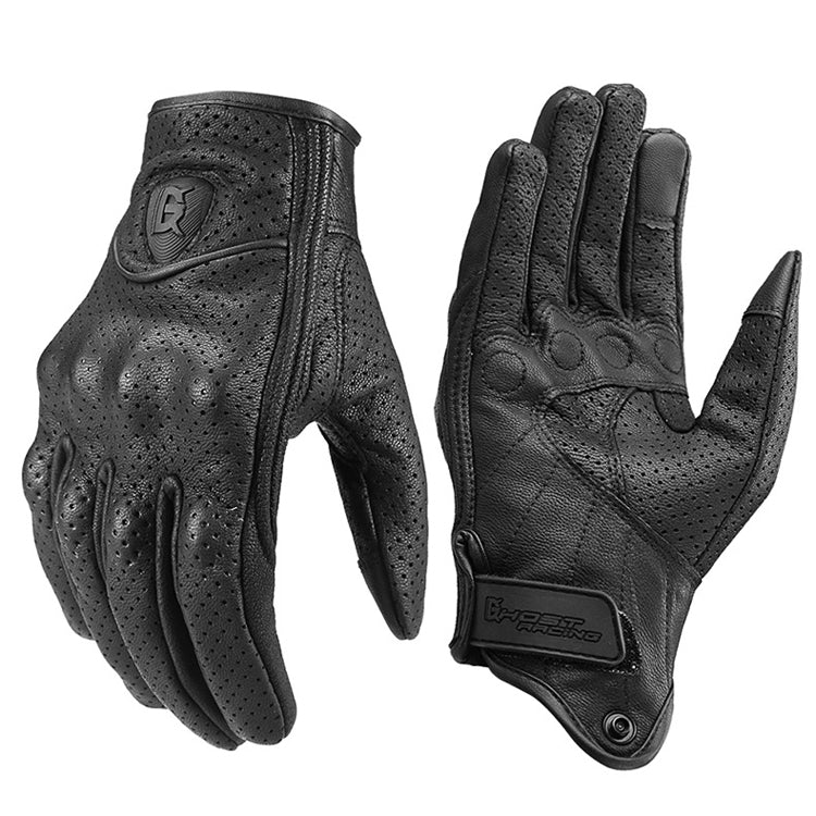Ghost Racing GR-ST06 Guantes Moto Cuero Transpirables Pantalla Táctil