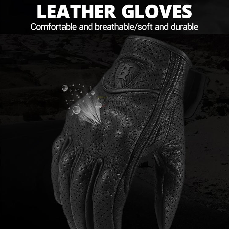 Ghost Racing GR-ST06 Guantes Moto Cuero Transpirables Pantalla Táctil