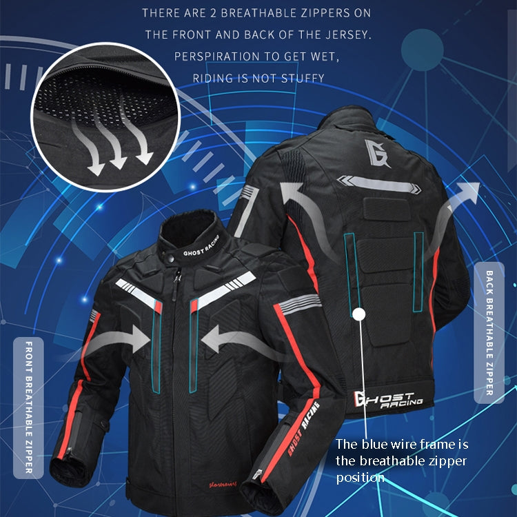 Ghost Racing GR-Y07 Chaqueta Ciclismo Motocicleta Cuatro Estaciones Anticaída