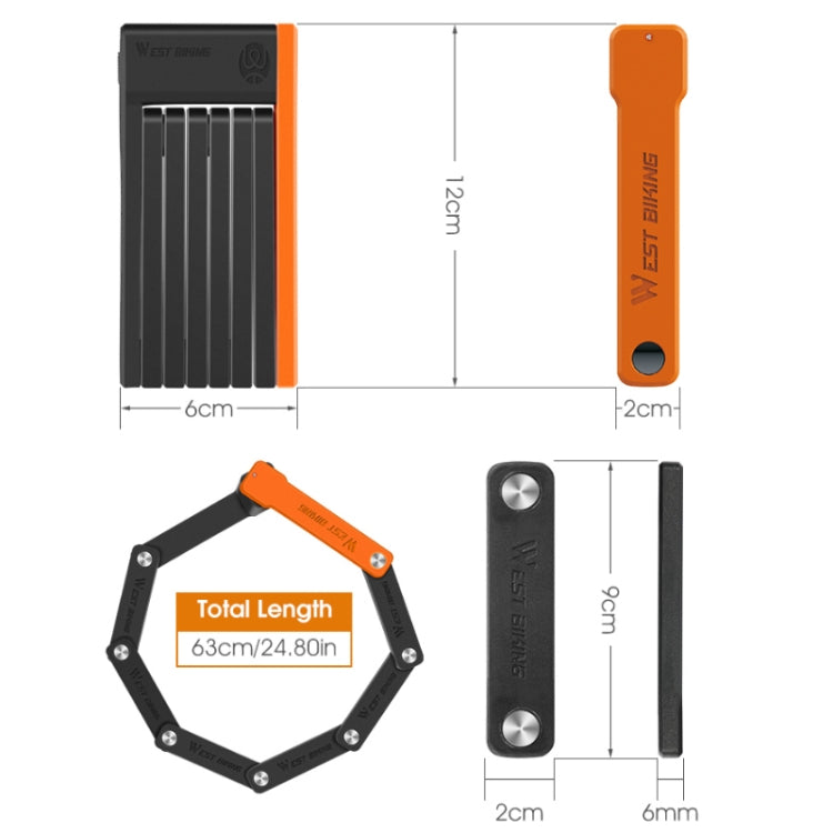 WEST BIKING Candado Cadena Plegable Ligero para Bicicleta