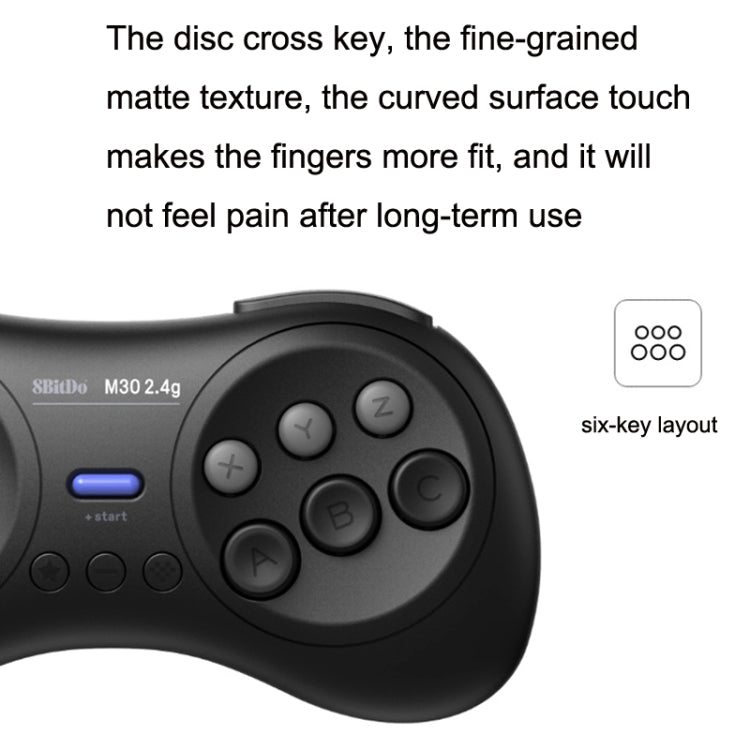 8Bitdo M30 MD Mini Gamepad Inalámbrico Ergonómico.