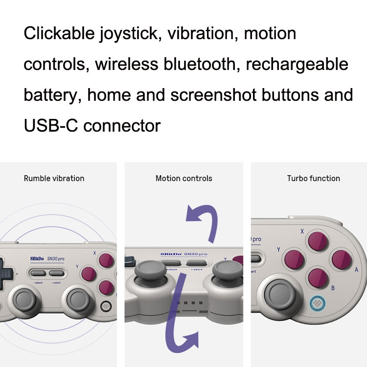 8Bitdo SN30ProG Mando Inalámbrico Bluetooth para Switch Gamepad