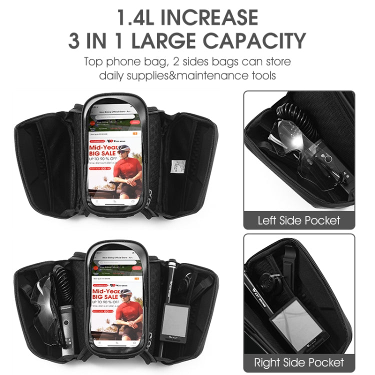 West Biking Bolsa Frontal Para Bicicleta Pantalla Táctil TPU