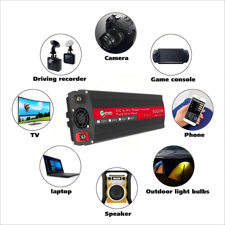 Gurxun 8000W Inversor Onda Sinusoidal 1300W Para Coche Y Hogar 50Hz