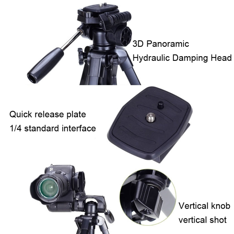 YUNTENG VCT-668RM Trípode de Cámara SLR Portátil 152 cm