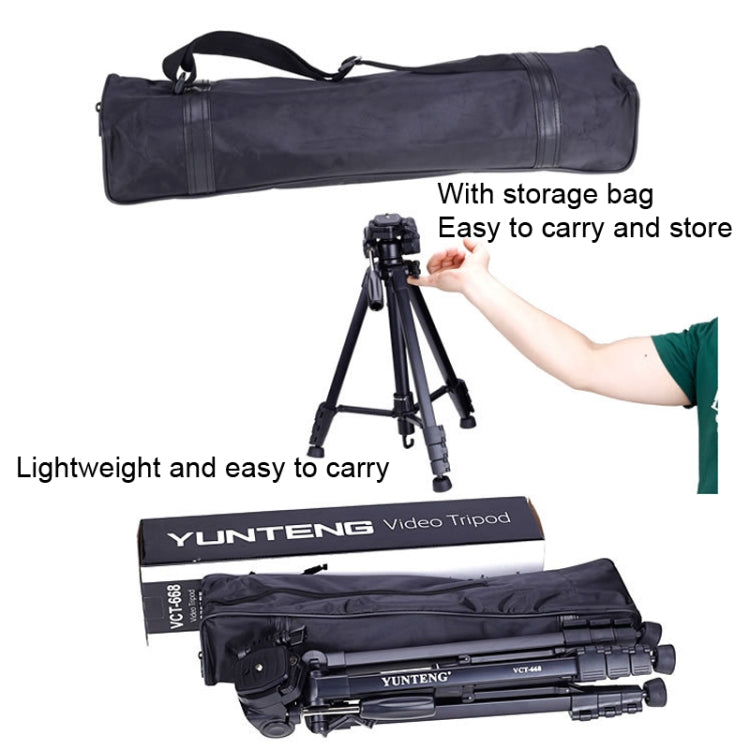 YUNTENG VCT-668RM Trípode de Cámara SLR Portátil 152 cm