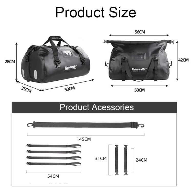 Rhinowalk MT20450 Bolsa de Cola para Moto Impermeable 45L