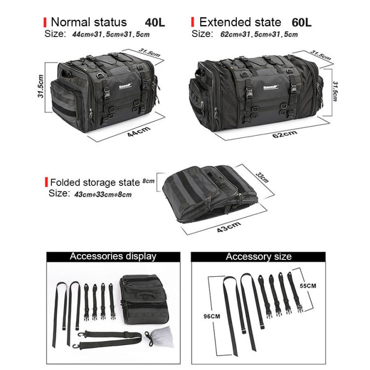 Rhinowalk MT4060 Bolsa Trasera Extensible Plegable 40-60L