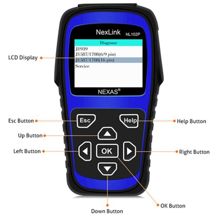NexLink NL102P Escáner OBD2 Camiones Pesados OBDII Pro