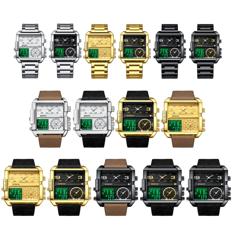 BINBOND B3332 Reloj Deportivo Cuadrado Cuarzo 30 Metros