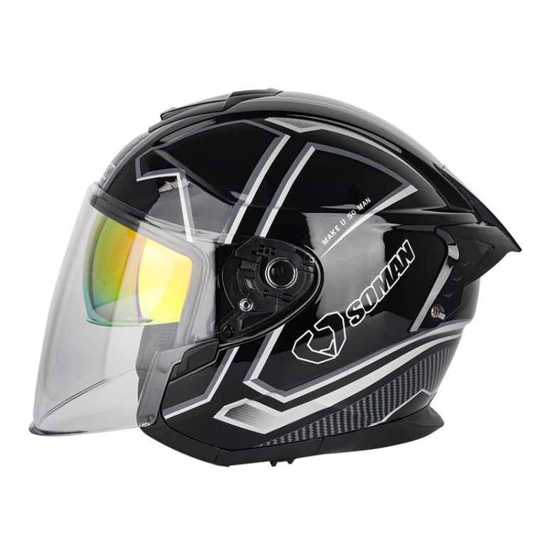 SOMAN Casco de Equitación Motocicleta Doble Lente HD Ajustable