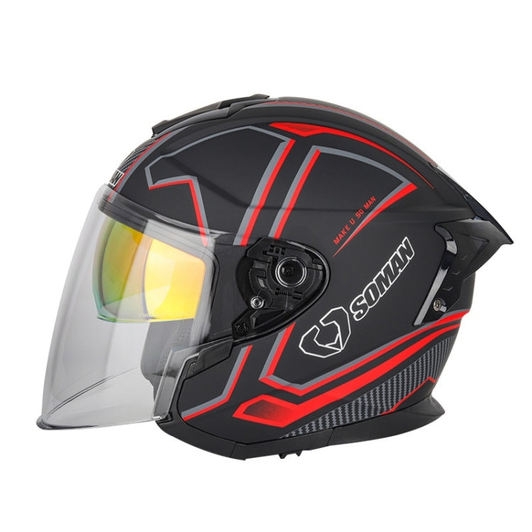 SOMAN Casco de Equitación Motocicleta Doble Lente HD Ajustable