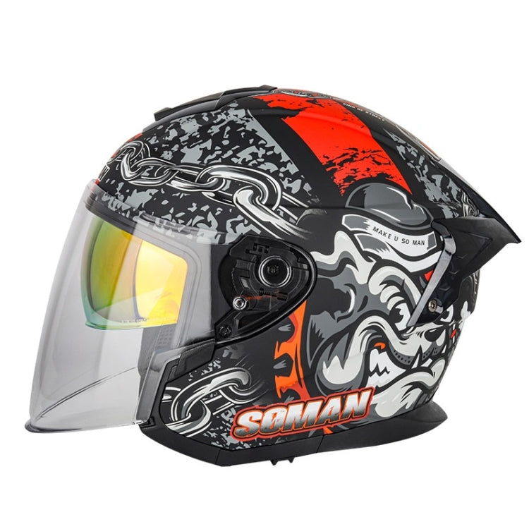 SOMAN Casco de Equitación Motocicleta Doble Lente HD Ajustable