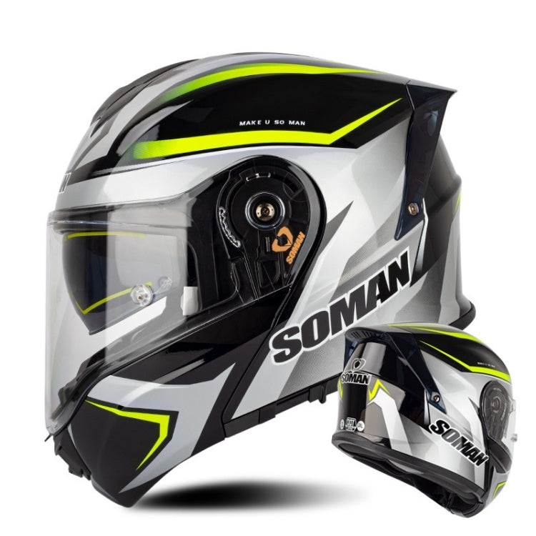SOMAN Racing Casco Moto Seguridad Doble Lente Supremo