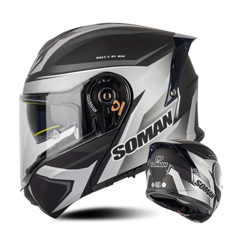 SOMAN Racing Casco Moto Seguridad Doble Lente Supremo