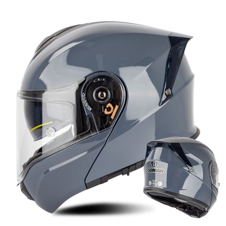 SOMAN Racing Casco Moto Seguridad Doble Lente Supremo