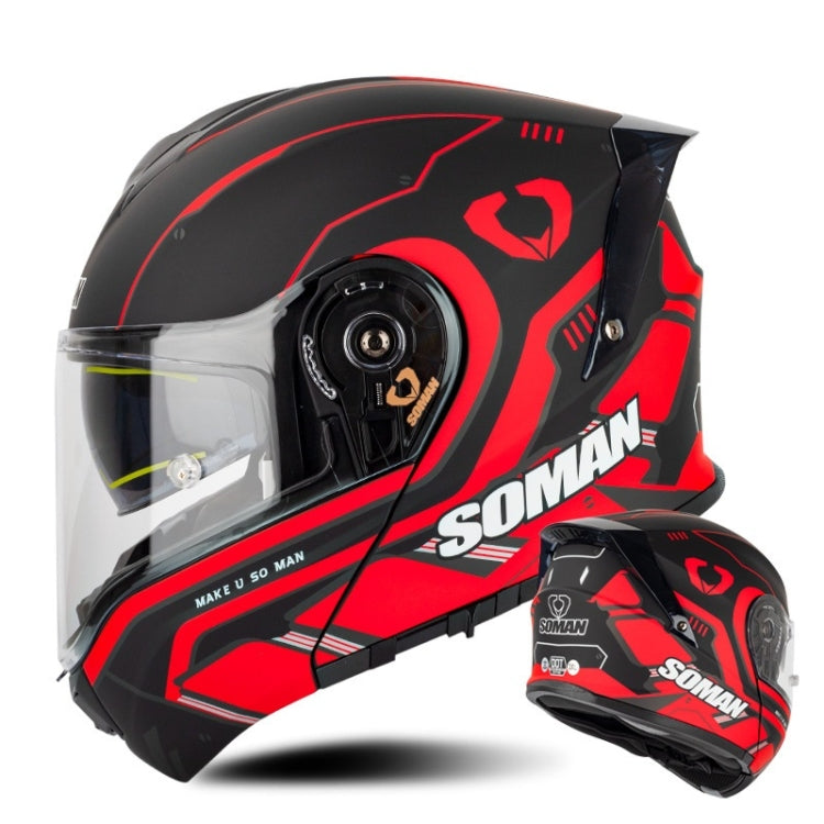 SOMAN Racing Casco Moto Seguridad Doble Lente Supremo
