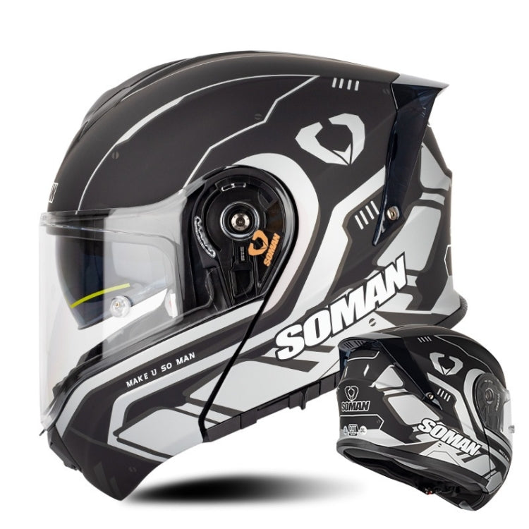 SOMAN Racing Casco Moto Seguridad Doble Lente Supremo