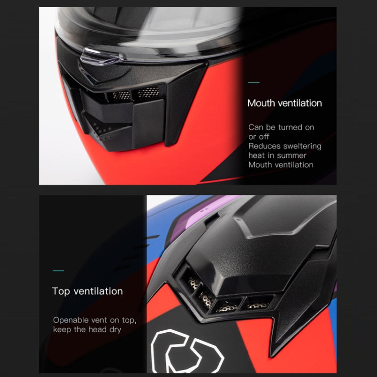 SOMAN Racing Casco Moto Seguridad Doble Lente Supremo