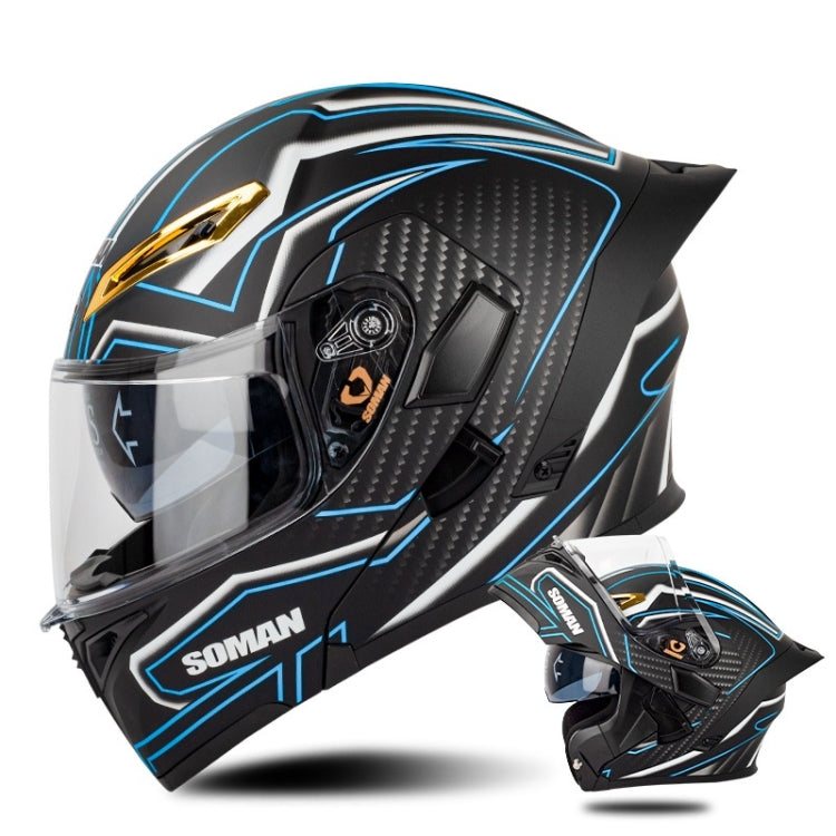 SOMAN Casco Integral Para Motocicleta Con Lentes Dobles Desmontables