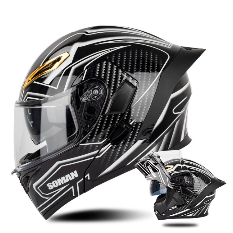 SOMAN Casco Integral Para Motocicleta Con Lentes Dobles Desmontables