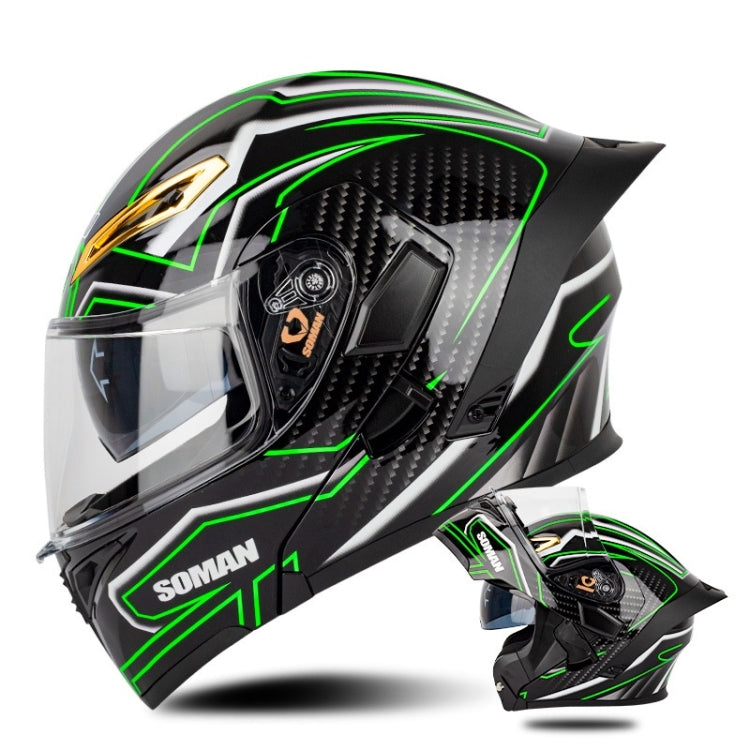 SOMAN Casco Integral Para Motocicleta Con Lentes Dobles Desmontables