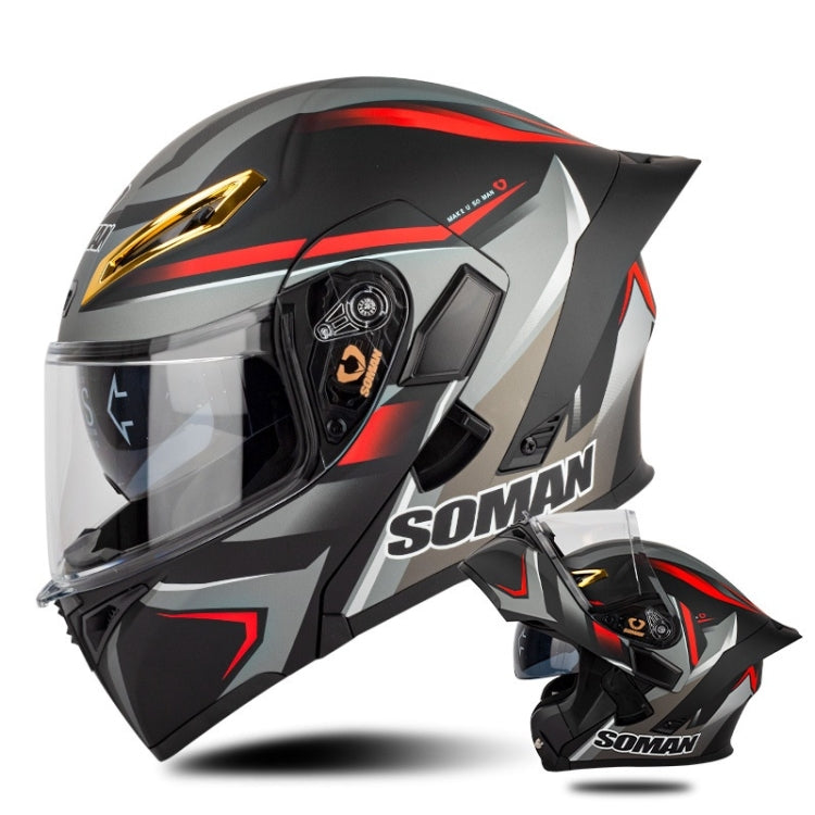 SOMAN Casco Integral Para Motocicleta Con Lentes Dobles Desmontables