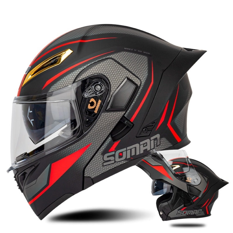 SOMAN Casco Integral Para Motocicleta Con Lentes Dobles Desmontables