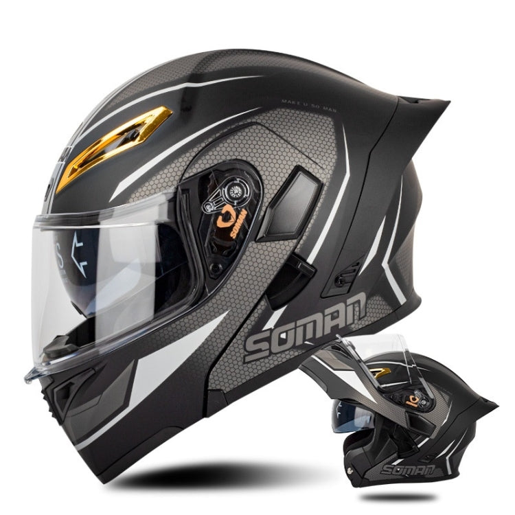 SOMAN Casco Integral Para Motocicleta Con Lentes Dobles Desmontables