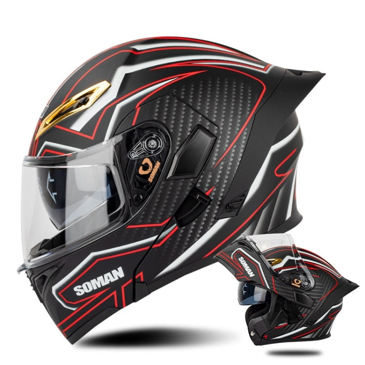 SOMAN Casco Integral Para Motocicleta Con Lentes Dobles Desmontables