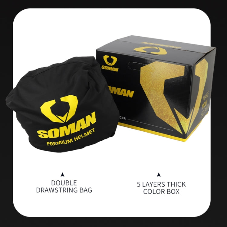 SOMAN Casco Integral Para Motocicleta Con Lentes Dobles Desmontables