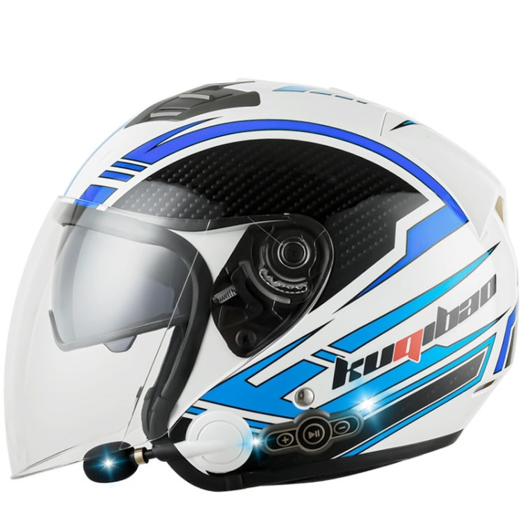 KUQIBAO Casco Motocicleta Bluetooth Doble Lente Confort
