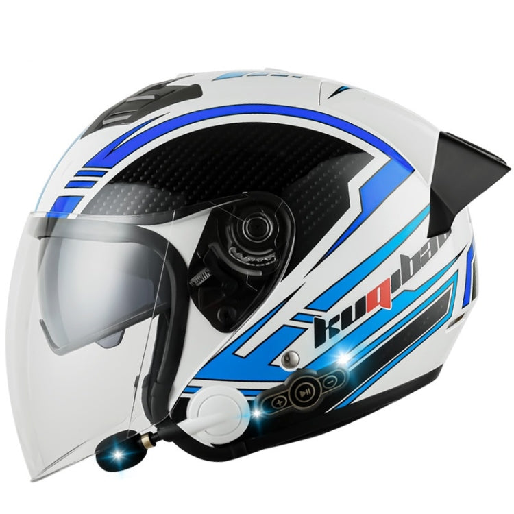 KUQIBAO Casco Motocicleta Bluetooth Doble Lente Confort