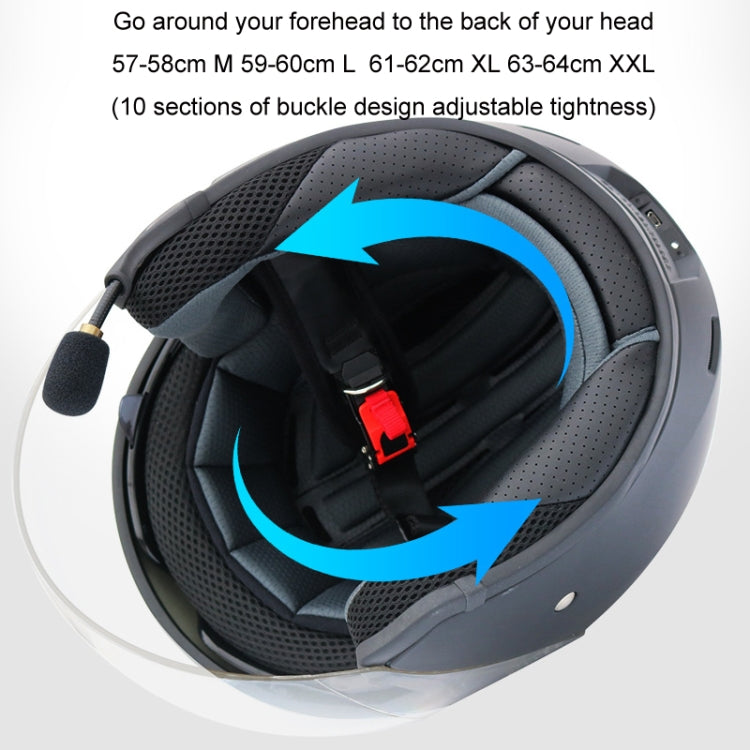 KUQIBAO Casco Motocicleta Bluetooth Doble Lente Confort